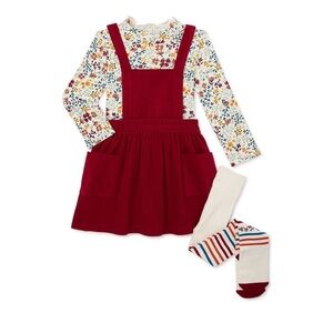 NWOT Wonder Nation Toddler Girl Velvet dress, Size 12 M